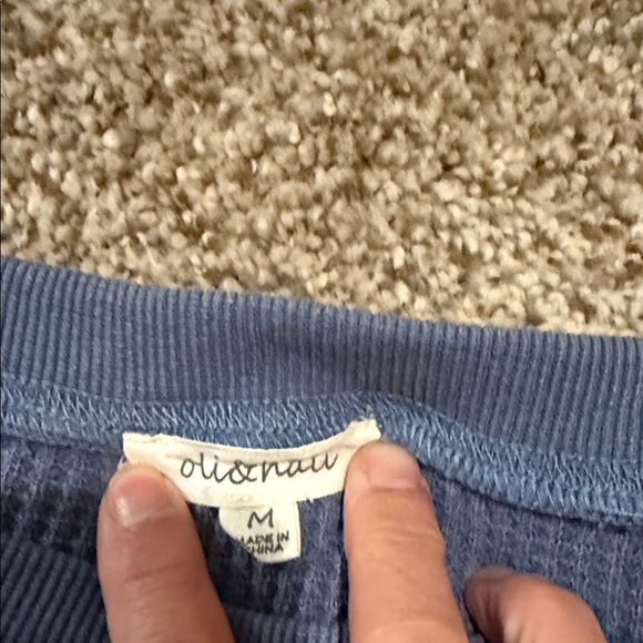 Oli & Hali Navy and Plaid Sweatshirt - Picture 2 of 2